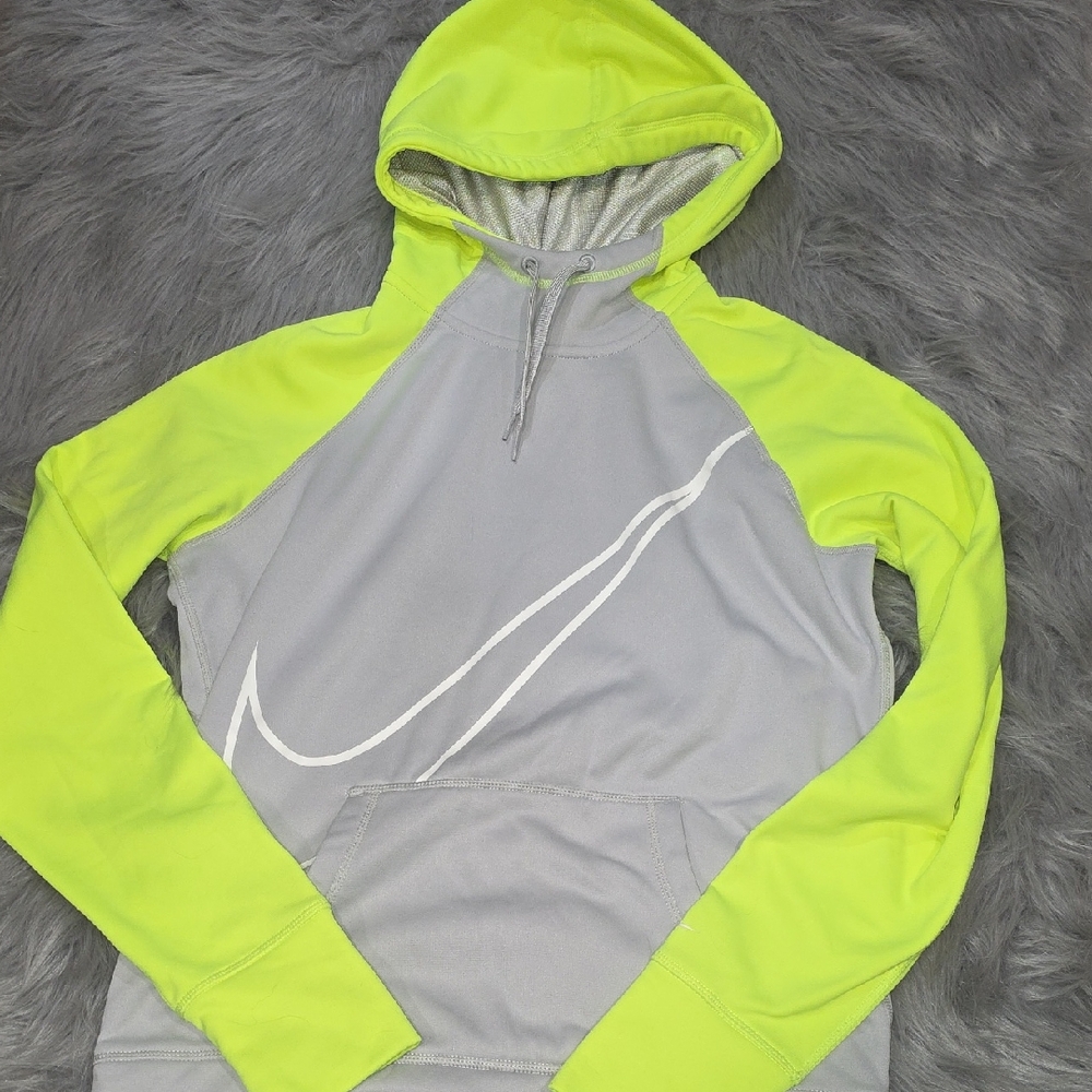 Nike Lime and Gray Pullover Hoodie